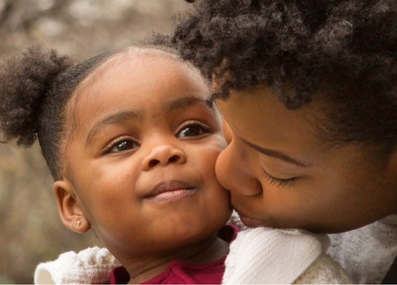 African-American mother and child