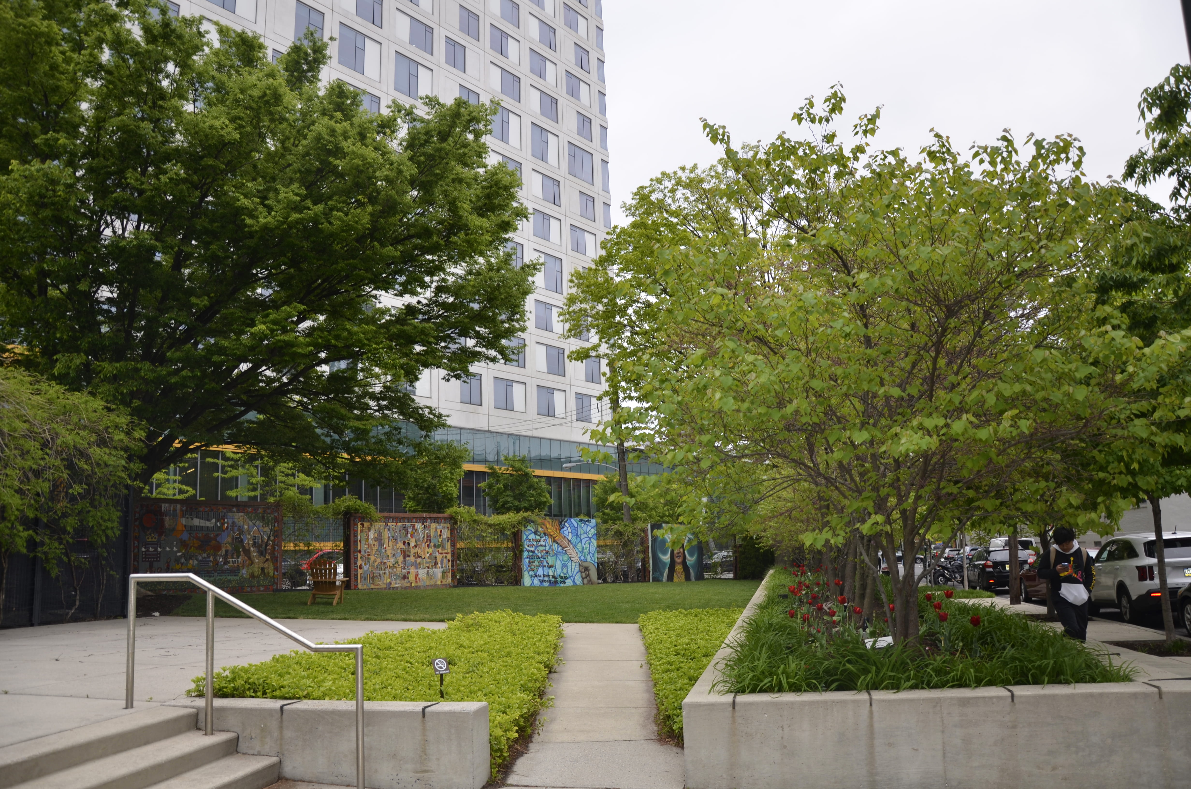 A view of Penny Park looking east.